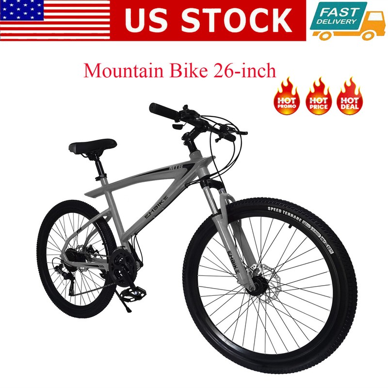26inch 21Speed Mountain Bike Disc Brakes Aluminum Alloy Frame Spoke Wheel