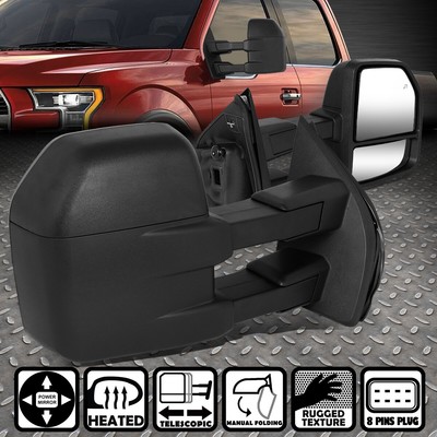 ДЛЯ 15-18 БОКОВЫХ БУКСИРОВОЧНЫХ ЗЕРКАЛ ЗАДНЕГО ВИДА FORD F150 С ЭЛЕКТРОПРИВОДОМ РЕГУЛИРОВКИ С ПОДОГРЕВОМ