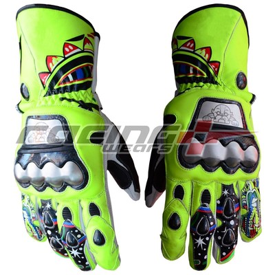 Valentino Rossi VR46 2009 Motorcycle MotoGP Motorbike Racing Leather Gloves