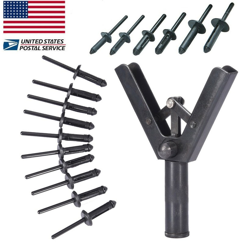 41Pc Assorted Plastic Riveter Rivet Gun Quick Set Hand ...