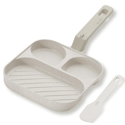 3 Section Egg Pan Nonstick Divided Pan 3 in 1 Breakfast PanEgg Frying Pan Lig...