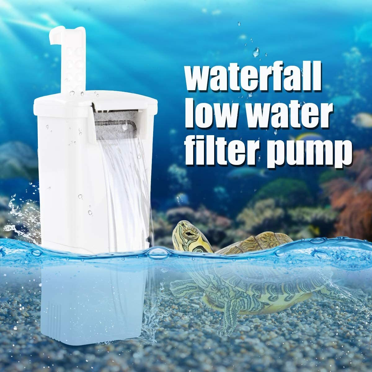 Weaverbird Filtre à eau pour tortue à débit silencieux pour aquarium, 3W
