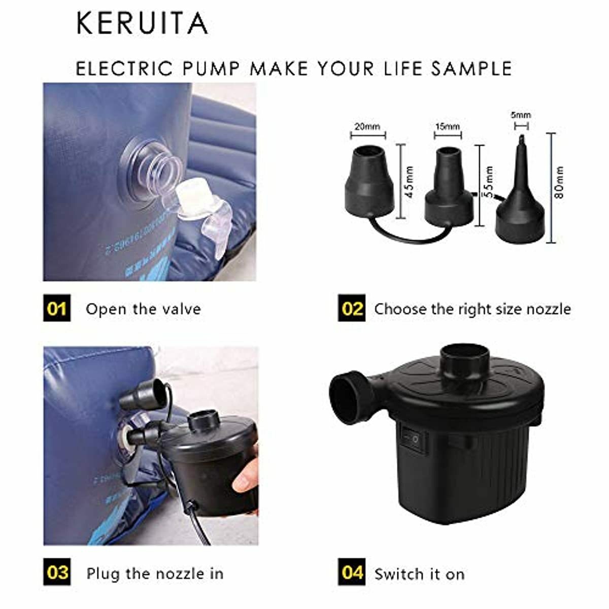 Electric Air Pump for Inflatables Air Mattress Pump 110V ...