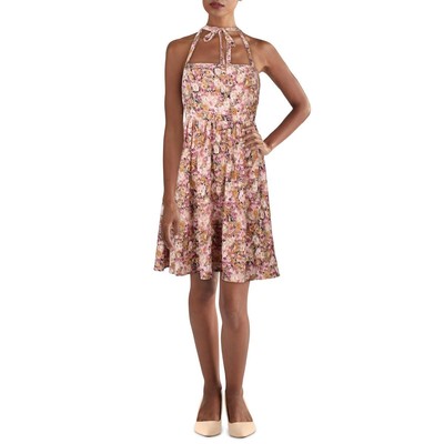 

Женский розовый мини-сарафан с завязками на бретельках En Saison  BHFO 0545, Pink multi