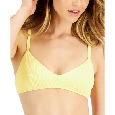 Женский купальник-бикини Roxy Womens с желтым ребристым регулируемым верхом для юниоров L BHFO 8195