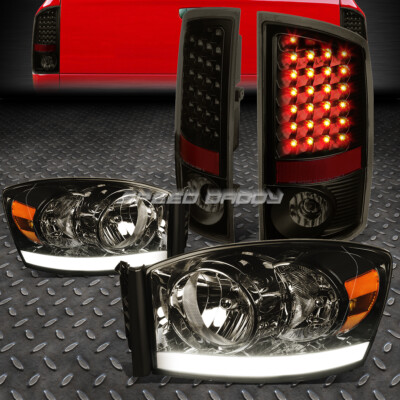 ДЫМЧАТЫЙ КОРПУС, ЯНТАРНАЯ ФАРА + DRL + ТОНИРОВАННЫЙ СВЕТОДИОДНЫЙ ЗАДНИЙ СТОП-СИГНАЛ ДЛЯ 07-09 RAM