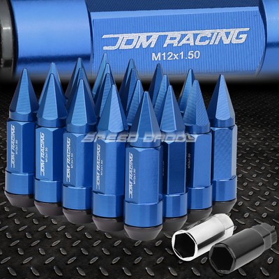 АЛЮМИНИЕВЫЕ ГАЙКИ С СИНИМИ НАКОНЕЧНИКАМИ JDM С КОЛПАЧКОМ + АДАПТЕР 20 ШТ./КОМПЛ. M12X1.5 ДИАМЕТРОМ 23 ММ/ВЫСОТОЙ 83 ММ