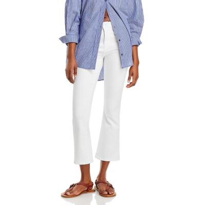 LAgence Womens Mira White Ultra High-Rise Bootcut Cropped Jeans 25 BHFO 4767