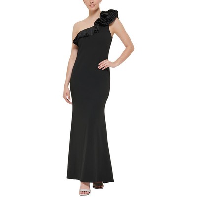 

Женское черное вечернее платье макси на одно плечо Jessica Howard  BHFO 5593, Черный