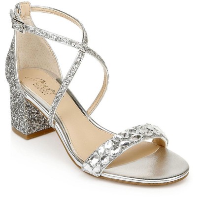 

Женские туфли Jewel Badgley Mischka JW4025, серебристые на блоке, размер 6,5, средний (B,M) 9564, Silver glitter, JW4025