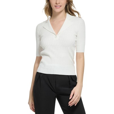 Calvin Klein Женский пуловер с воротником цвета слоновой кости, свитер-кофта M BHFO 9441