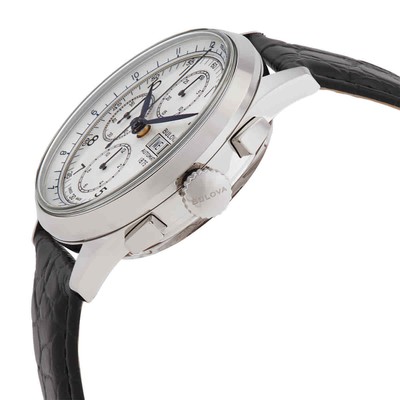 Pre-owned Bulova Chronograph Automatic Silver Dial Men's Watch 96c145