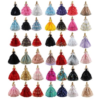 Lot 6 PCS Fashion Handmade Wedding Party Clothes Dress Gown for Barbie Doll Gift