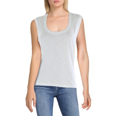 

Женская белая майка с овальным вырезом Nic + Zoe, рубашка  BHFO 2675, Paper white