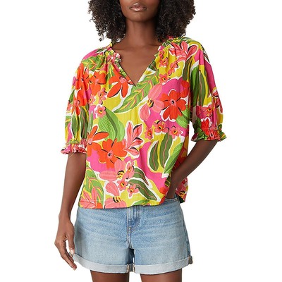 Женская розовая блузка-топ с разрезным вырезом VELVET BY GRAHAM & SPENCER, S BHFO 5961