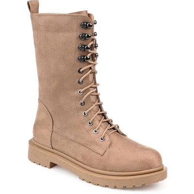 Женские ботинки Cadee Taupe Combat и на шнуровке из коллекции Journee 9 Medium (B,M) 7144