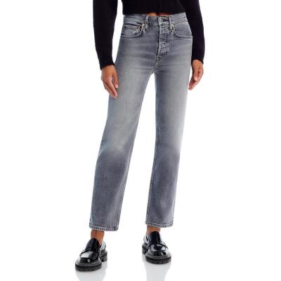 RE/DONE Womens 70s Stove Pipe Ankle High Rise Denim Straight Leg Jeans BHFO 0559