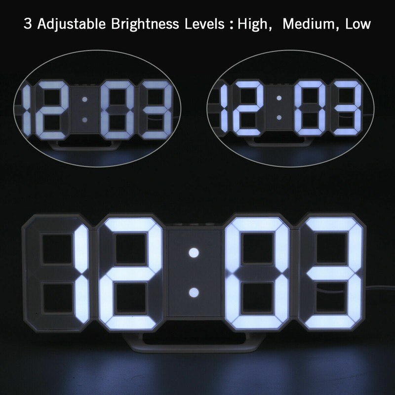 Lunartec Digitaluhr: LED-Tisch- & Wanduhr, 7-Segment-Ziffern, dimmbar