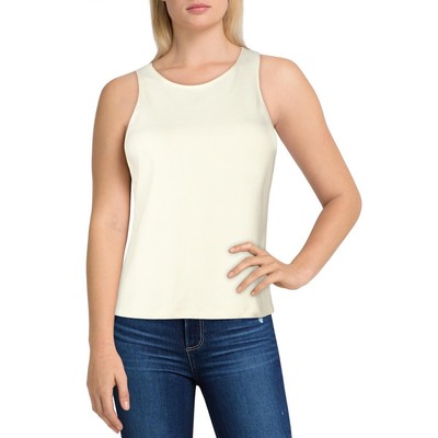 Женская многослойная рубашка Vince цвета слоновой кости с высоким воротом и безрукавкой L BHFO 7749