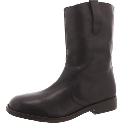 Женские черные кожаные сапоги до середины икры Free People Shoes 40 Medium(B,M) BHFO 5199