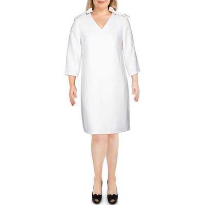 Женское белое вечернее коктейльное платье T Tahari с V-образным вырезом и люверсами 12 BHFO 8759