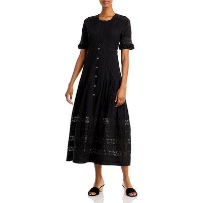 Женское короткое кружевное миди-платье LoveShackFancy с черными ушками S BHFO 0498