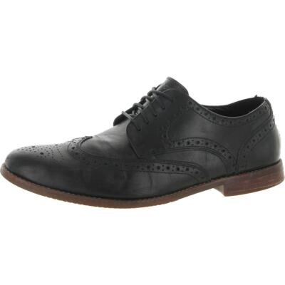 Rockport Mens Style Purpose Black Wingtip Shoes Oxford 10 Medium (D) BHFO 4774