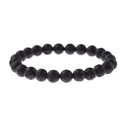 7 Chakra Energy Reiki Black Lava Rock Stone Diffuser Adjustable Bracelets Gift