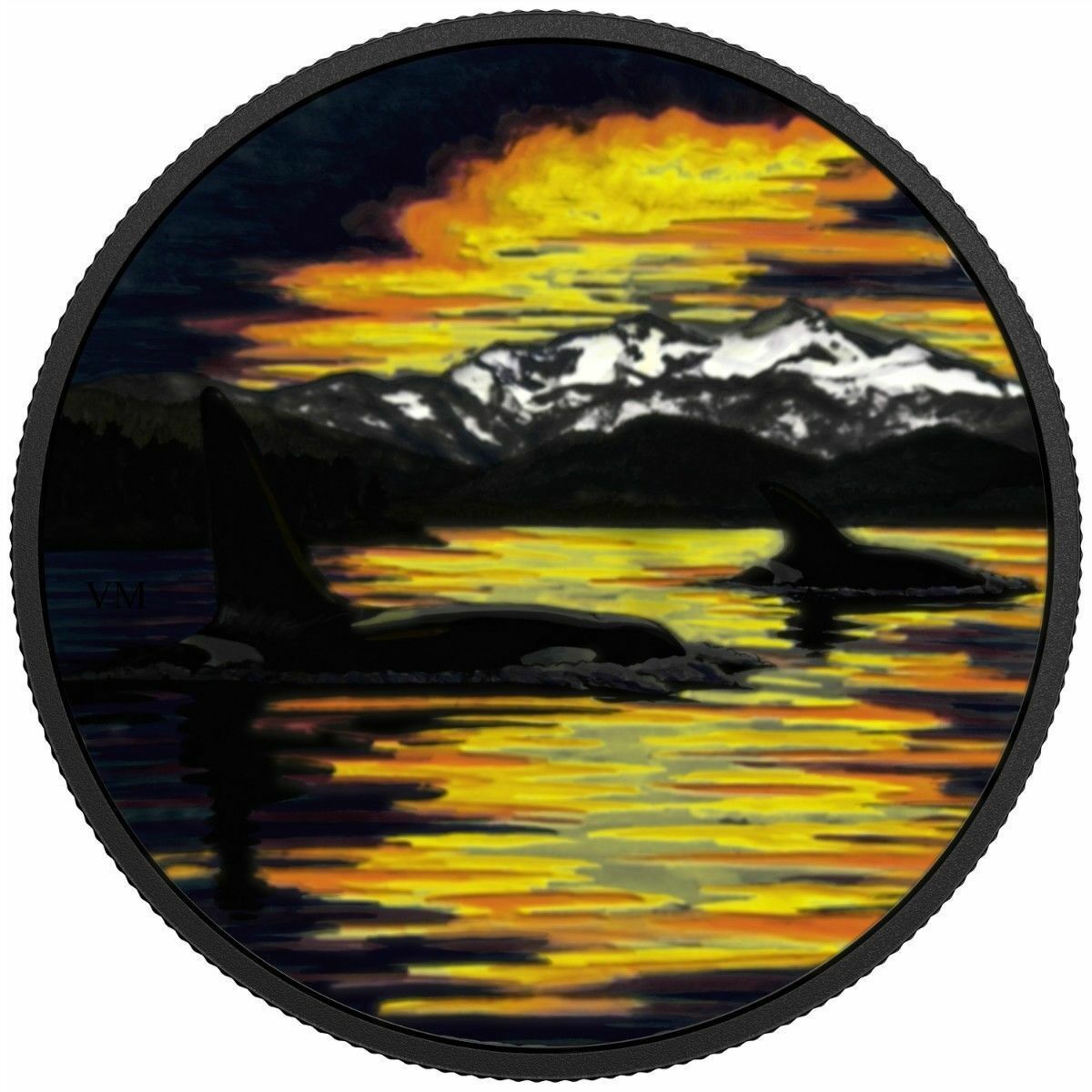 2017 Animals in the Moonlight: Orcas - Canada $30 Fine Silver Coin