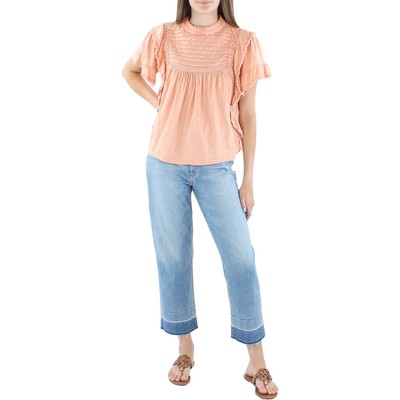 

Женская оранжевая блузка с защипами и защипами Free People  BHFO 6893, Winter coral