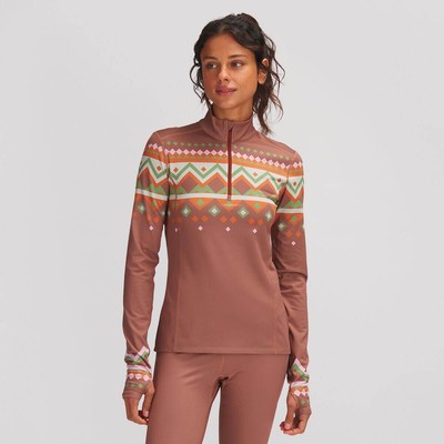 

Легкий базовый слой из полиэстера с молнией 1/4 Stoic — женский цвет Rust Fair Isle, Stoic
