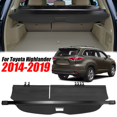 Cargo Cover Retractable Trunk Shield Shade For Toyota Highlander 2014-2019 Black