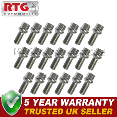 20x Wheel Bolts For Volkswagen Scirocco Mk2 2008 On (Alloy Wheels) Silver