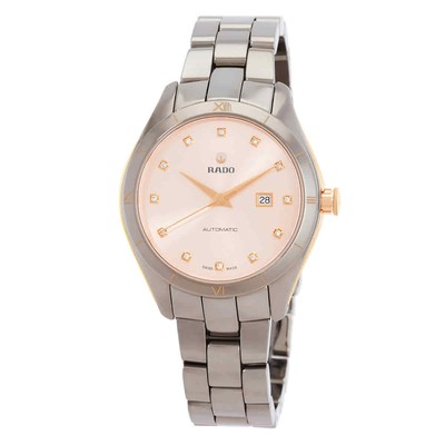 Pre-owned Rado Hyperchrome Automatic Diamond Rose Gold Dial Ladies Watch R32043712