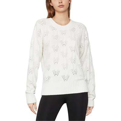 

BCBGMAXAZRIA Женский пуловер из синели цвета слоновой кости с пуантами, топ  BHFO 2406, Цвет слоновой кости