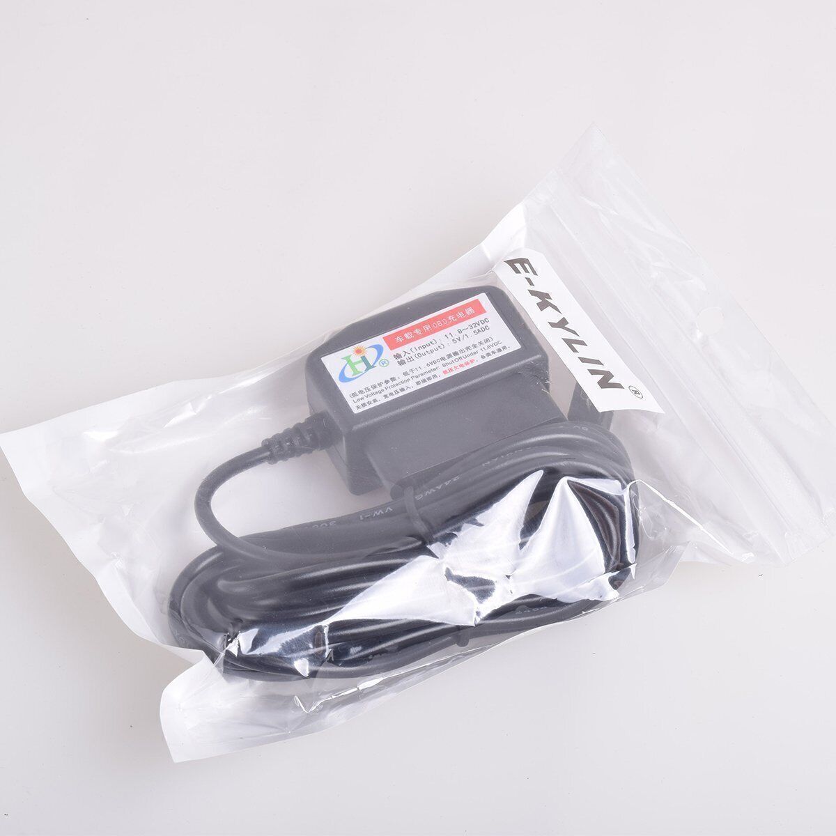 OBDII Charging Cable Micro USB Power Adapter w/ Switch to Dash Cam DVR Phone Tab
