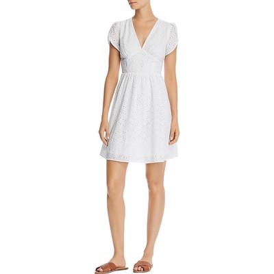 Женское белое хлопковое вечернее платье Aqua с рюшами на ушках XS BHFO 1520