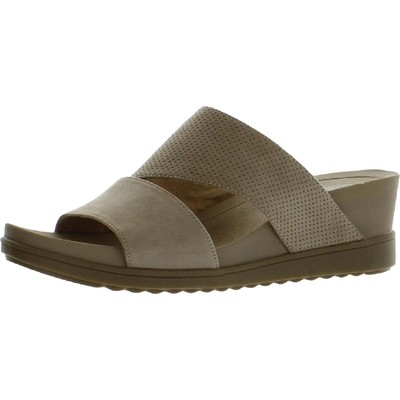 

Scholls Shoes Женские босоножки Goldie Slide на танкетке из искусственной замши BHFO 3113, Taupe, Goldie Slide