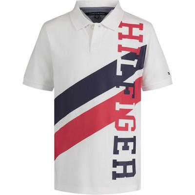 Tommy Hilfiger Boys Белое хлопковое поло с графическим логотипом для мальчиков XL BHFO 1337