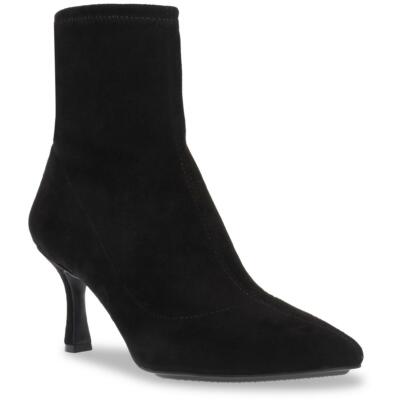 Anne Klein Womens REESSE Black Faux Suede Ankle Boots 9 Medium (B,M) BHFO 4227