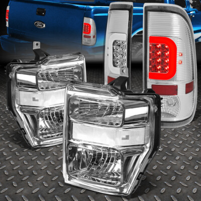[СВЕТОДИОДНАЯ ПАНЕЛЬ] ДЛЯ 2008-2010 FORD SUPER DUTY ХРОМИРОВАННЫЙ ЗАДНИЙ ФОНАРЬ + ФАРА С ЧЕТКИМ СИГНАЛОМ