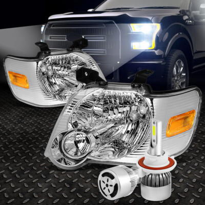 ХРОМИРОВАННАЯ ФАРА + ЯНТАРНЫЙ УГОЛОК + БЕЛЫЙ СВЕТОДИОД H13 HID с ВЕНТИЛЯТОРОМ ДЛЯ FORD EXPLORER 06-10