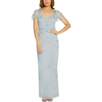 Papell Studio by Adrianna Papell Женское вечернее платье макси синего цвета 8 BHFO 0407
