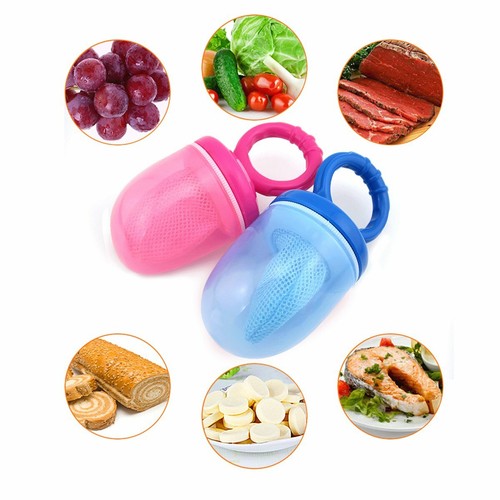 Pink 4-6M Silicone Baby Pacifier Soother Toddler Feeder For Fruits Food DT