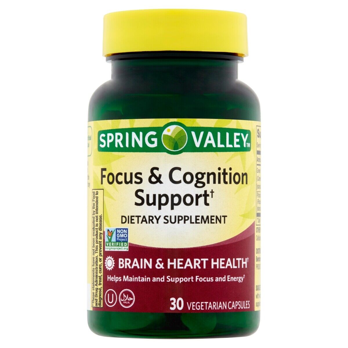 Spring Valley Focus & Cognition Support Vegetarian Capsules, 30 Count+