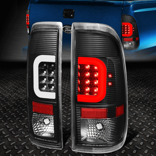 [СВЕТОДИОДНАЯ ПЛАНКА С-ОБРАЗНОЙ ФОРМЫ]ДЛЯ 08-16 FORD F250 F350 SUPER DUTY ЗАДНИЙ ФОНАРЬ СТОП-СИГНАЛ ЧЕРНЫЙ