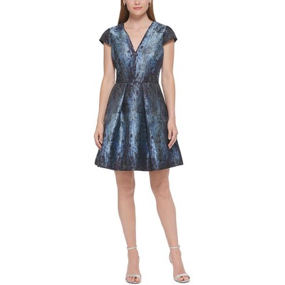 Женское синее плиссированное мини-платье-клеш Vince Camuto Petites 2P BHFO 8950