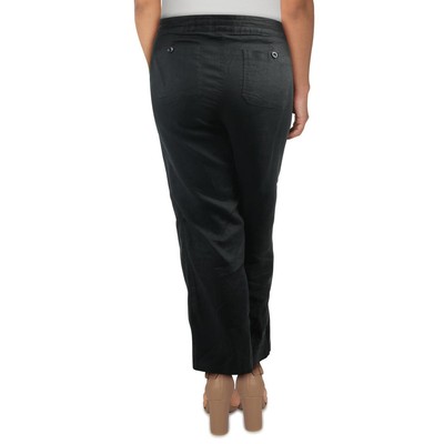 Lauren Ralph Lauren Женские брюки Jovonie из черного льна с широкими штанинами Plus 22W BHFO 1201