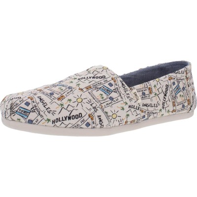 

Toms Женские классические парусиновые туфли без шнуровки на плоской подошве цвета слоновой кости 7,5 средний (B,M) BHFO 2966, Natural printed canvas la, Classic