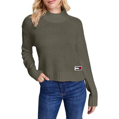 

Женский зеленый укороченный пуловер Tommy Jeans с водолазкой и свитером  BHFO 5279, Thyme